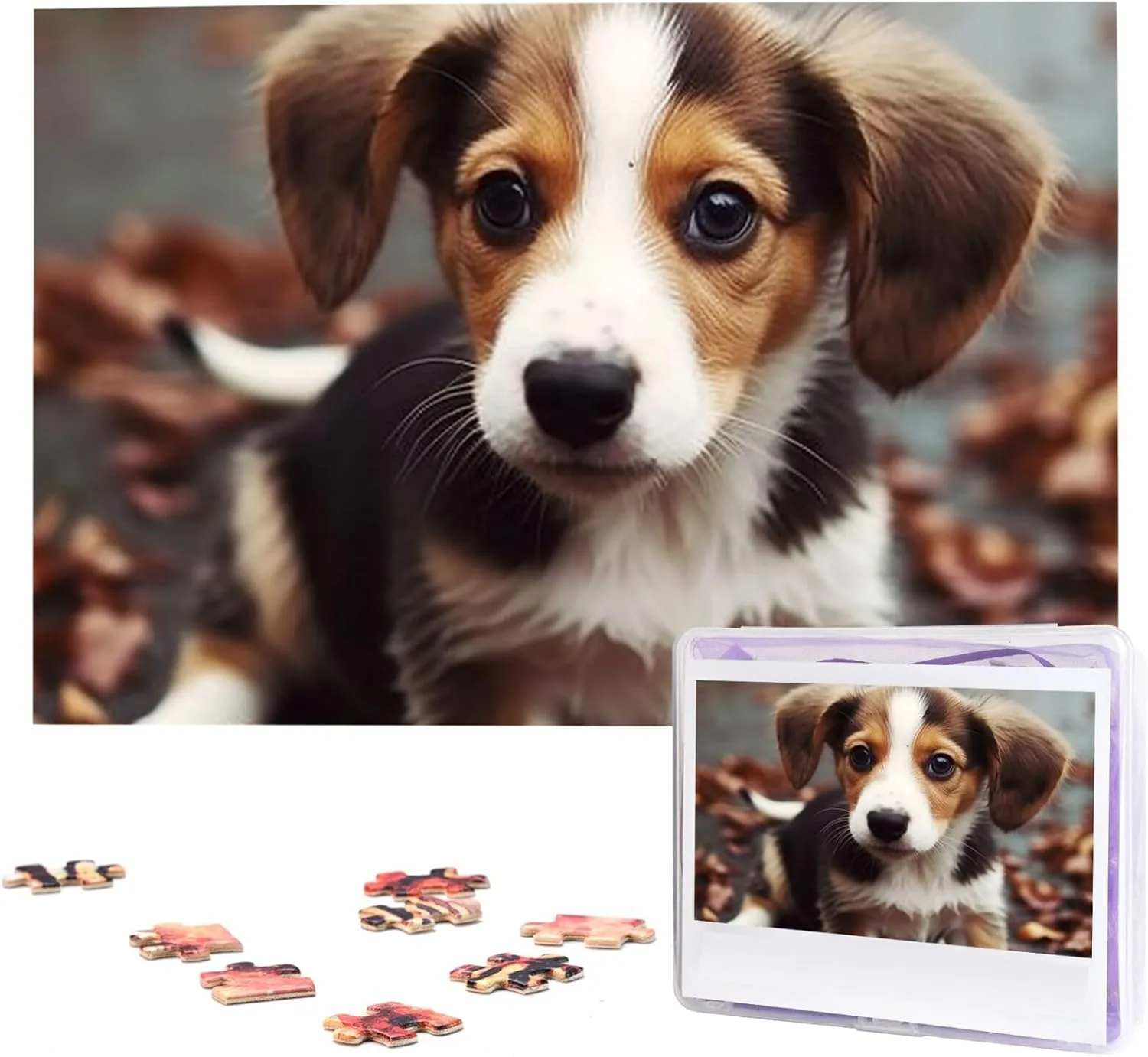 Puzzle Personalized Picture Puzzles Family Decoration Photo estuarine Puzzle for Adults (29.5" x 19.7") Cute Dog Puzzles 1000 Pieces Wooden Jigsaw 