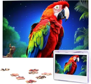 Puzzle Personalized Picture viscosity Puzzles Family Decoration Photo Puzzle for Adults (29.5" x 19.7") Parrot Puzzles 1000 Pieces Wooden Jigsaw 