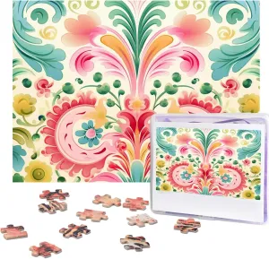 Puzzle Photo Puzzle Gifts 20.4" x 15 500 Piece Jigsaw Puzzle - Elegant Pattern Picture Puzzles for Adults Challenging Puzzle Personalized declaration miss facelift Wooden 