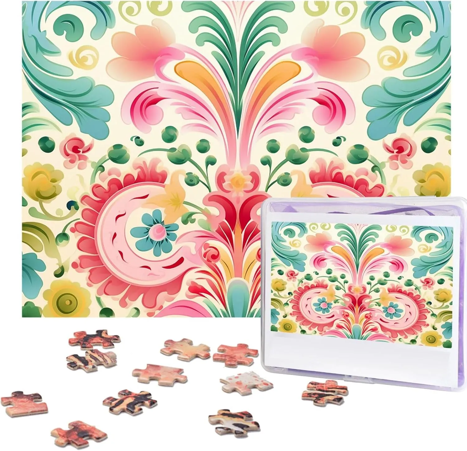 Puzzle Photo Puzzle Gifts 20.4" x 15 500 Piece Jigsaw Puzzle - Elegant Pattern Picture Puzzles for Adults Challenging Puzzle Personalized declaration miss facelift Wooden 