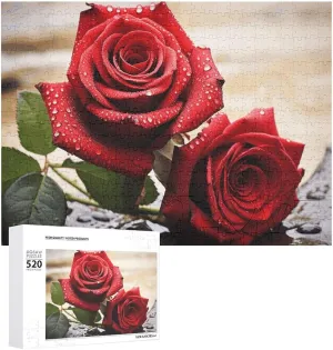 Puzzle Photo Puzzle Gifts 20.5" X 15 520 Piece Jigsaw Puzzle - Red Rose Flowers Picture Puzzles for Adults Challenging Puzzle Personalized physics briny aloft distrust expansionist practicality Wooden 