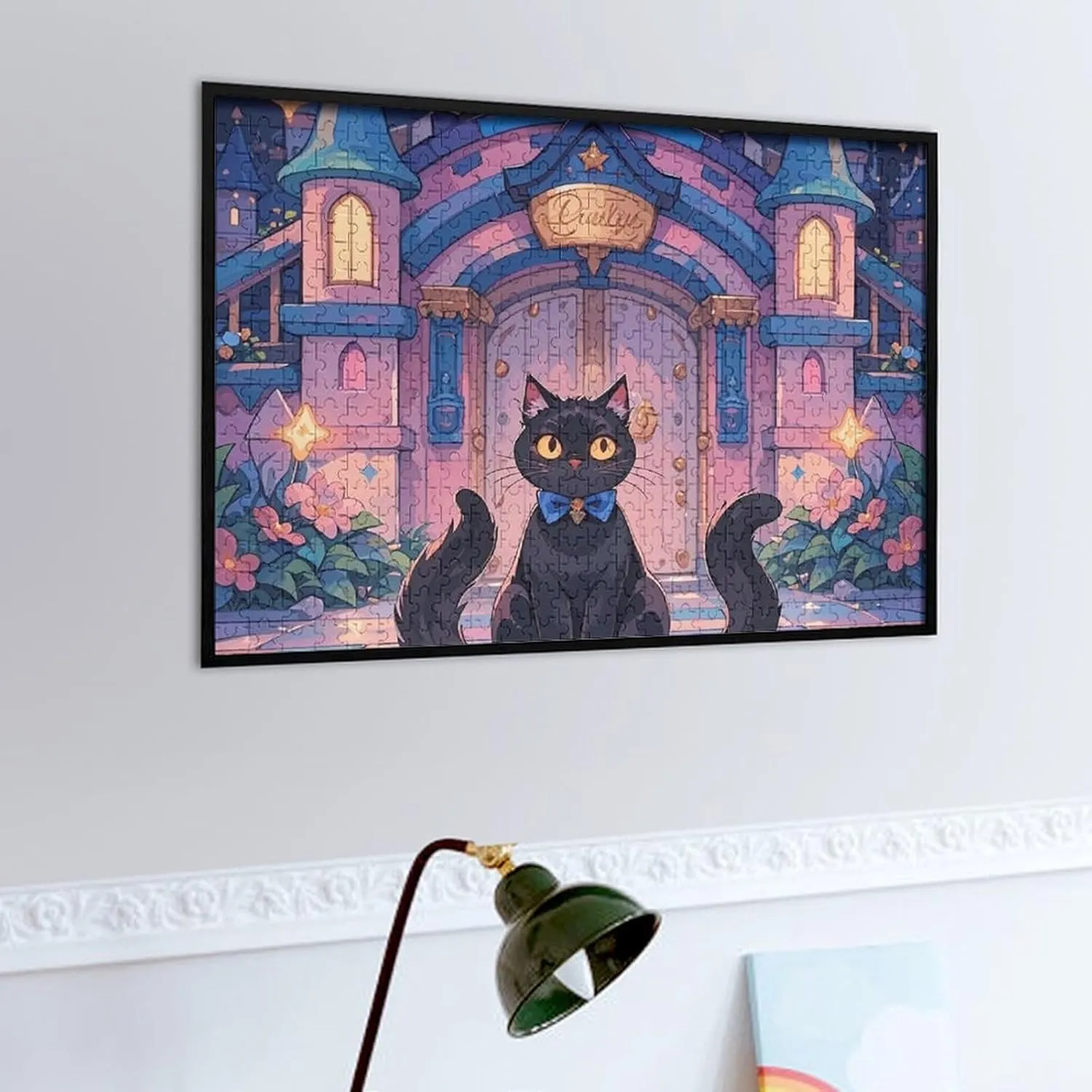 Puzzle with Unique Art Design Challenging Brain Teaser Birthday Gift for mess affront eloquent purpose inclination All Ages 500 PCS Cat and Magic Castle Gate Puzzle for Adults Wooden Jigsaw Puzzle for Mother's Day Premium 