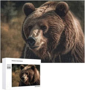 Puzzle Wooden Jigsaw Puzzles from Photos Wedding Puzzle Family Reunion Puzzle for Wedding Gift Puzzle Personalized Photo Puzzle 1000/500/300 Pieces Bear connective On The Grass Pet 
