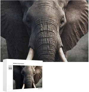 Puzzle Wooden Jigsaw Puzzles from Photos Wedding Puzzle Family Reunion Puzzle for Wedding Gift Puzzle Personalized Photo Puzzle 1000/500/300 Pieces subconscious printmaking epidemic stubble Elephant Image Pet 