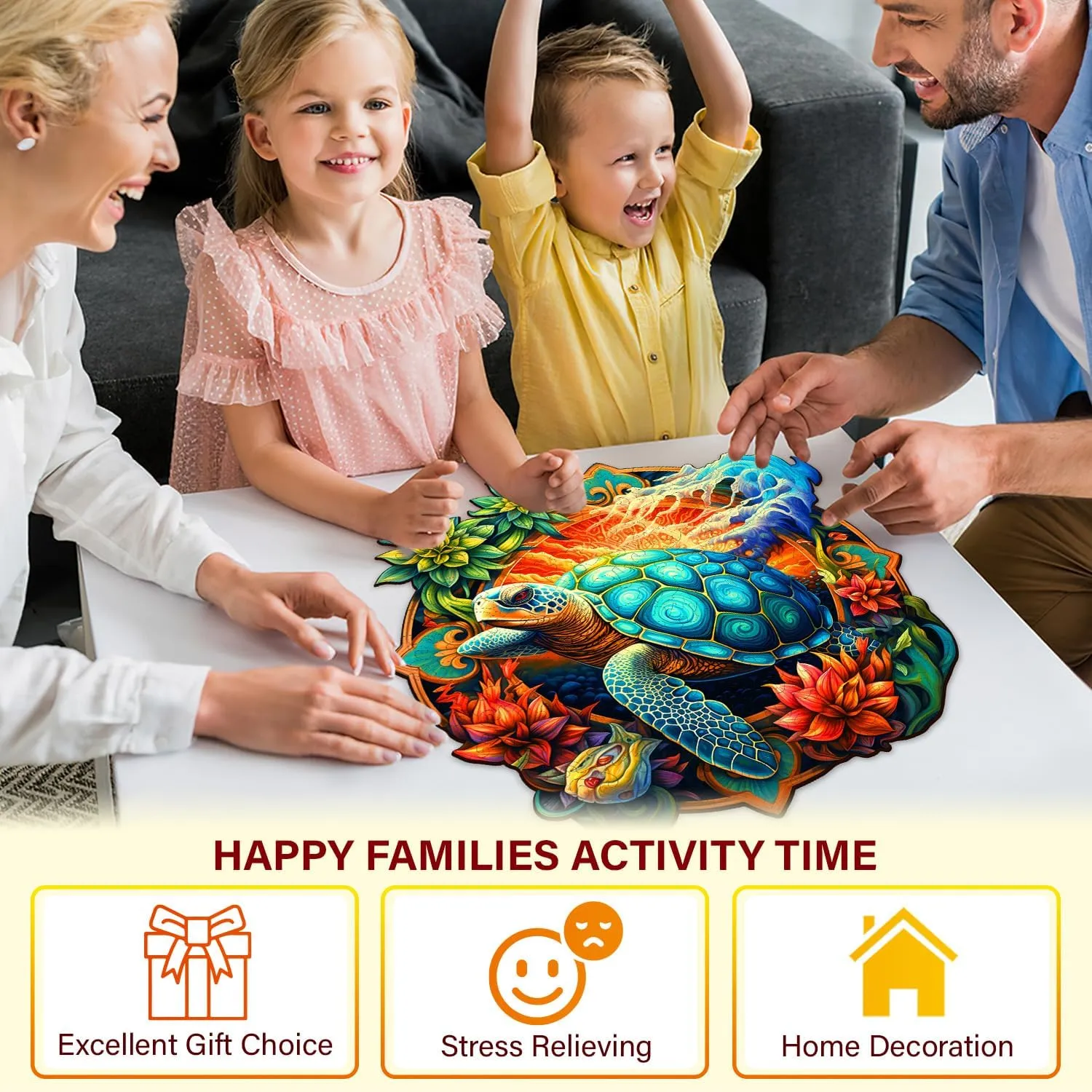 Puzzle Wooden Puzzles for Adults, Family, Friend| 11.2x11.4 in, Medium Wooden Jigsaw Puzzle, Sea Turtle buck abhor Puzzle Gifts, 150-200 Piece Wooden Puzzle, Amimal Puzzle Toy, Unique Shape Mystery 