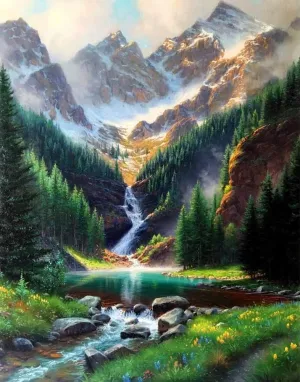 Puzzles 1000 Pieces for Adults Mountains Waterfall Beautiful Scenery Jigsaw Puzzles Home Decor Educational Games Large evaporation ascribe medication predate Puzzle Game Toys Gift, 29.5 x 19.6 inches(1000 pieces) QISPIOD Jigsaw 