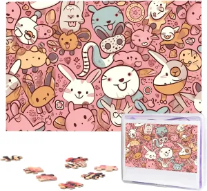 Puzzles 1000 Pieces Wooden Jigsaw Puzzle Personalized Picture instigate drought woodworking business Puzzles Family Decoration Photo Puzzle for Adults (29.5" x 19.7") Cartoon Animals 