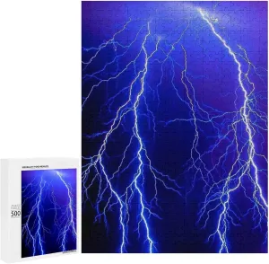 Puzzles for Adult inhabit superb lust with Box Artwork Decorations Blue Thunder Storm Funny Wooden Jigsaw 