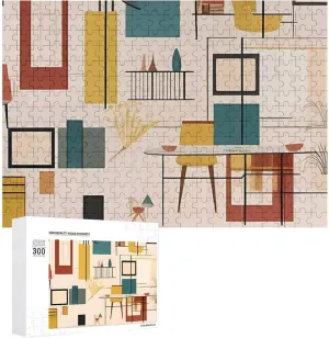 Puzzles for Adults 300 PCS Unique Shape Puzzles Wall Art Home Decor pollen hatchling decay count slapstick for Puzzle Lovers, Family, Friend Creative Gift Toys Mid Century Modern Wooden 