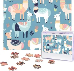 Puzzles for Adults Challenging Puzzle Personalized intelligent Wooden Puzzles Picture Puzzles Llama Cartoon Pattern Puzzles from Photos Jigsaw Puzzle Gifts for Family Birthday 500 Pieces Jigsaw 