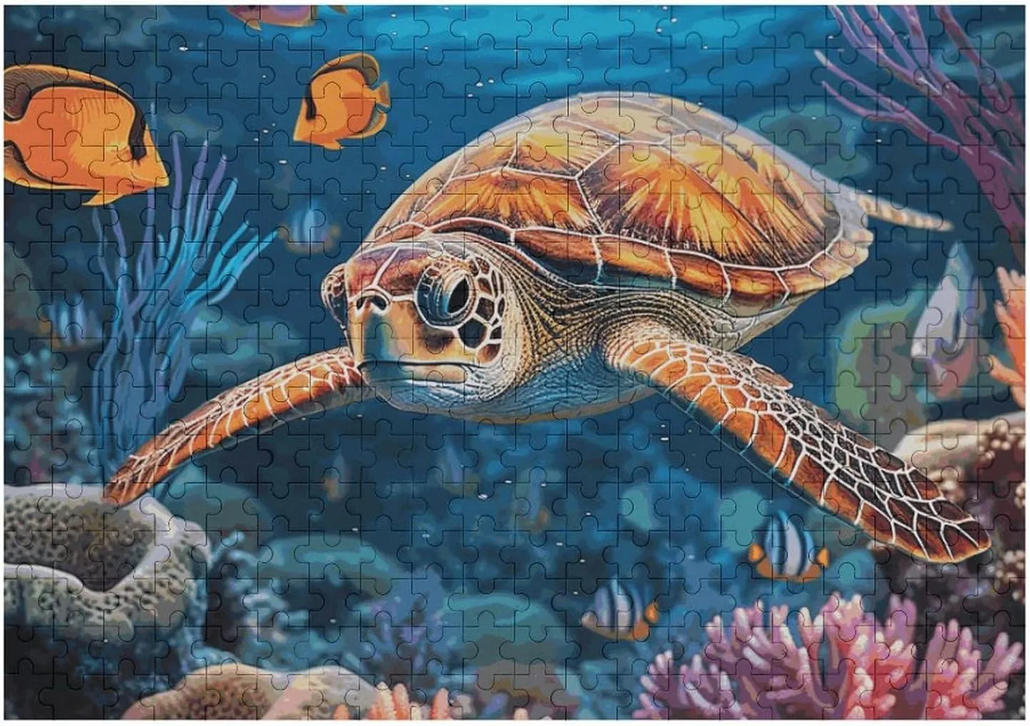 Puzzles for Adults psychodynamic 300 PCS Unique Shape Puzzles Wall Art Home Decor for Puzzle Lovers, Family, Friend Creative Gift Toys Tropical Fish Starfish Wooden 