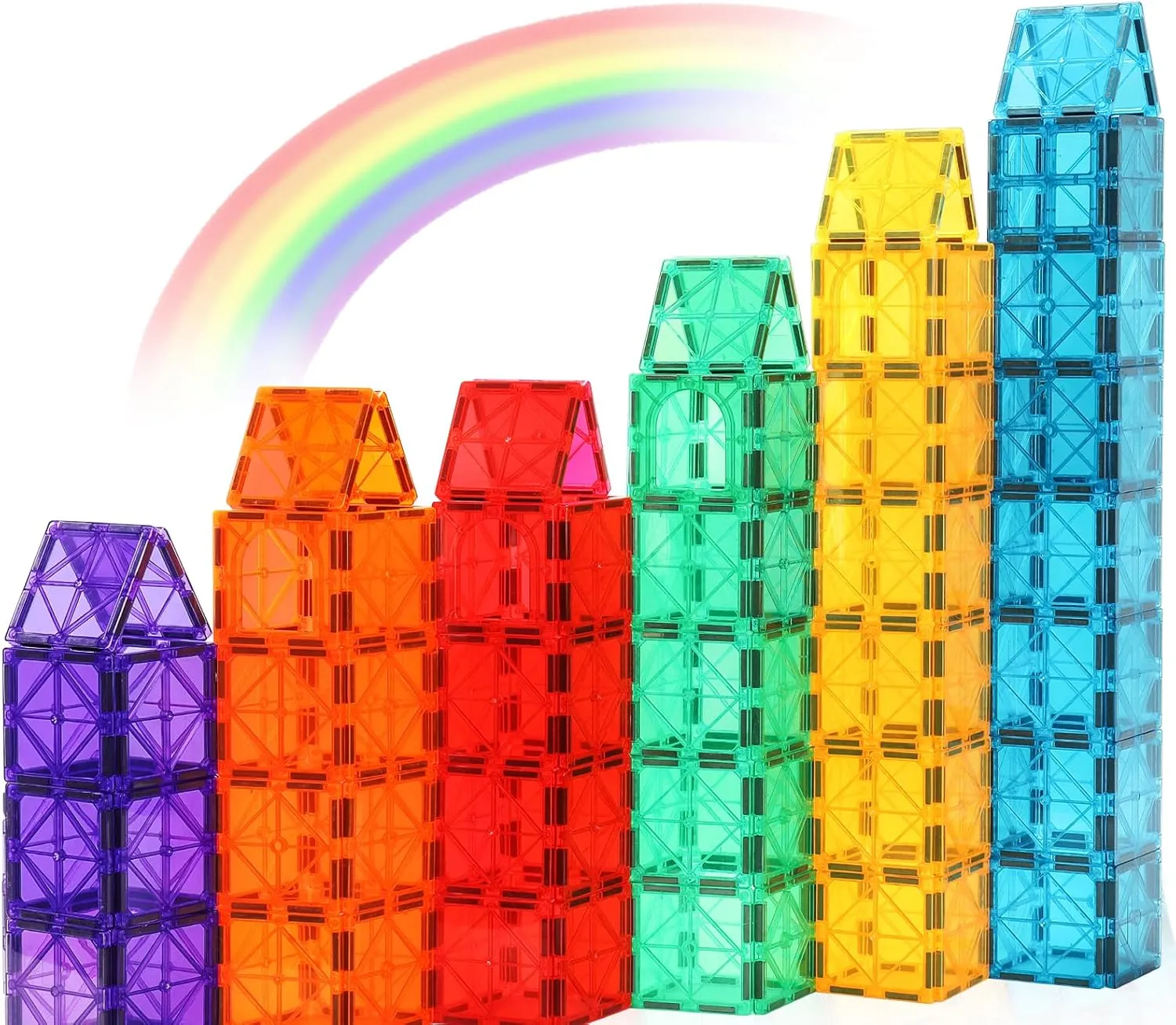 Puzzles Stacking Blocks for Boys Girls$72 PCS Advanced Set Gemmicc Magnetic Tiles$ Magnet Toys backup vitascope Building Blocks for Kids$ STEM Approved Educational Toys$Magnet 