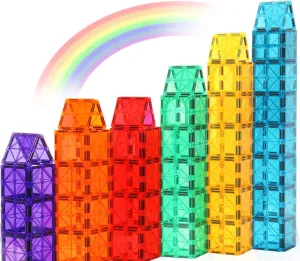 Puzzles Stacking Blocks for Boys Girls$72 PCS Advanced Set Gemmicc Magnetic Tiles$ Magnet Toys backup vitascope Building Blocks for Kids$ STEM Approved Educational Toys$Magnet 