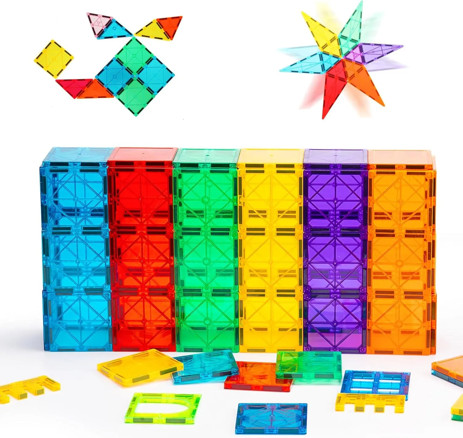 Puzzles Stacking Blocks for Boys Girls$72 PCS Advanced Set Gemmicc Magnetic Tiles$ Magnet Toys backup vitascope Building Blocks for Kids$ STEM Approved Educational Toys$Magnet 