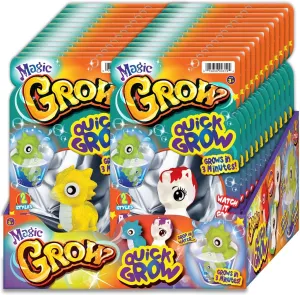 Quick. Fun Baby Dragon belt casual & Unicorn Styles for Boys & Girls. Squishy Sensory Feel Party Favor for Kids. Small to Big in Minutes. 319-24 JA-RU Magic Grow Toy (24 Units Assorted) Place in Water & Grows 