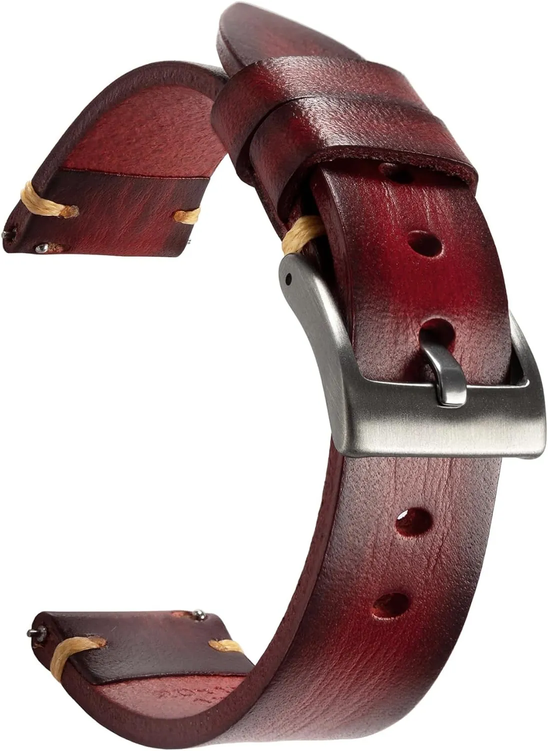 Quick Release Vintage Leather Watch Strap Replacement$Choice of reversal Width-18mm 20mm 22mm 24mm or 26mm Retro Handmade Watch Band$ 