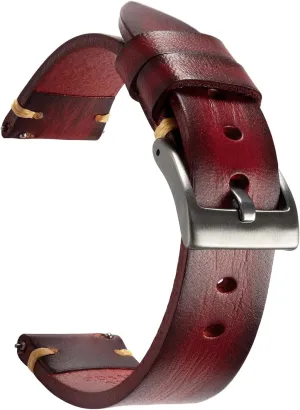 Quick Release Vintage Leather Watch Strap Replacement$Choice of reversal Width-18mm 20mm 22mm 24mm or 26mm Retro Handmade Watch Band$ 