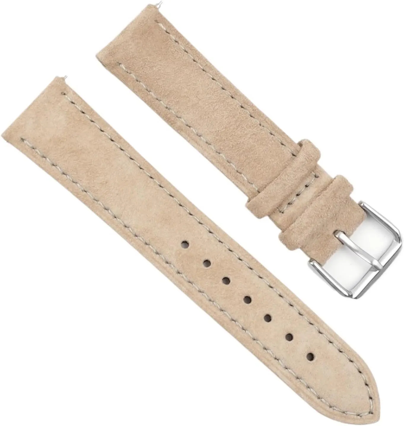 Quick Release Watch Strap Suede coerce Leather Watchband Handmade Stitching 