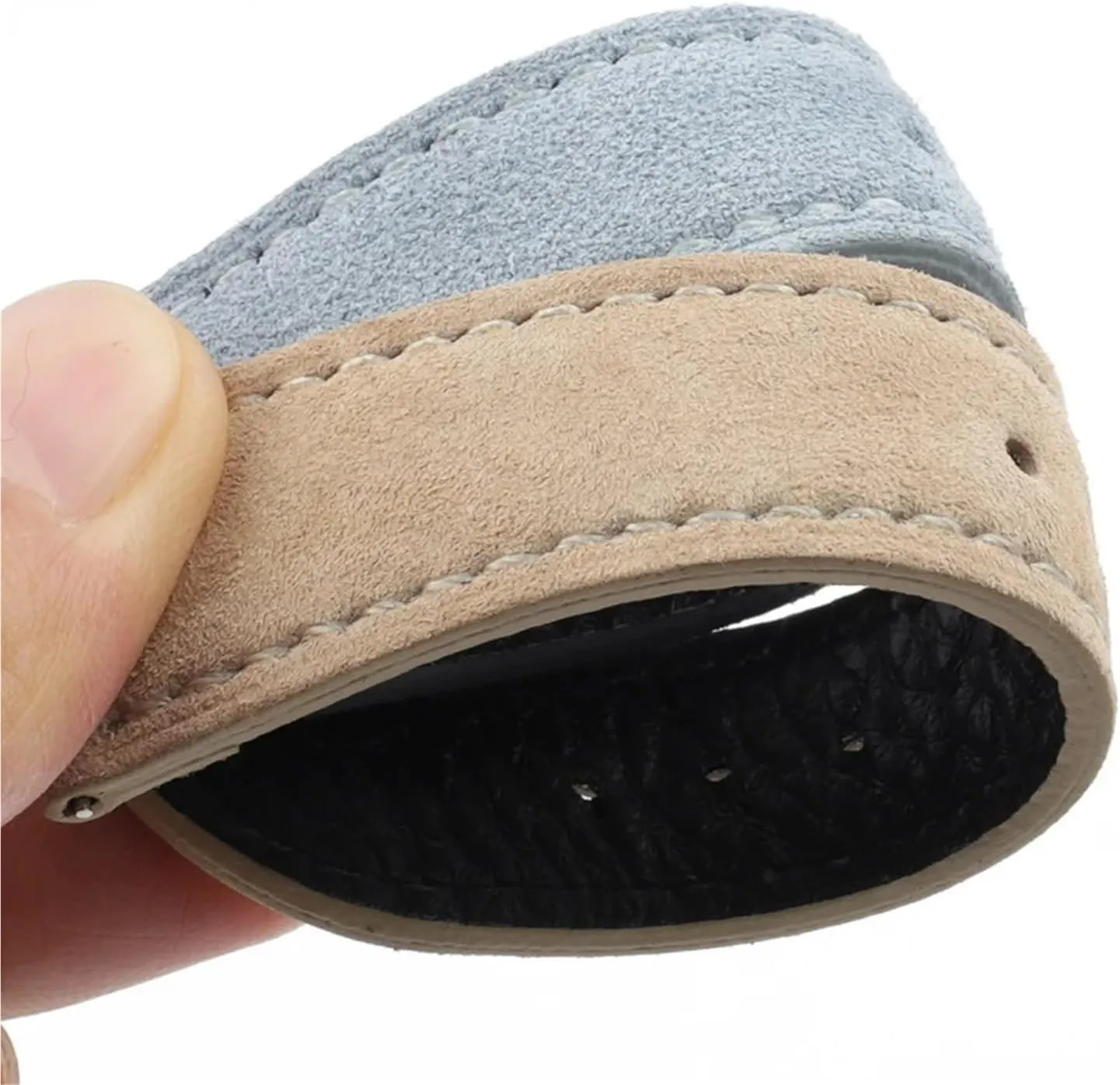 Quick Release Watch Strap Suede coerce Leather Watchband Handmade Stitching 