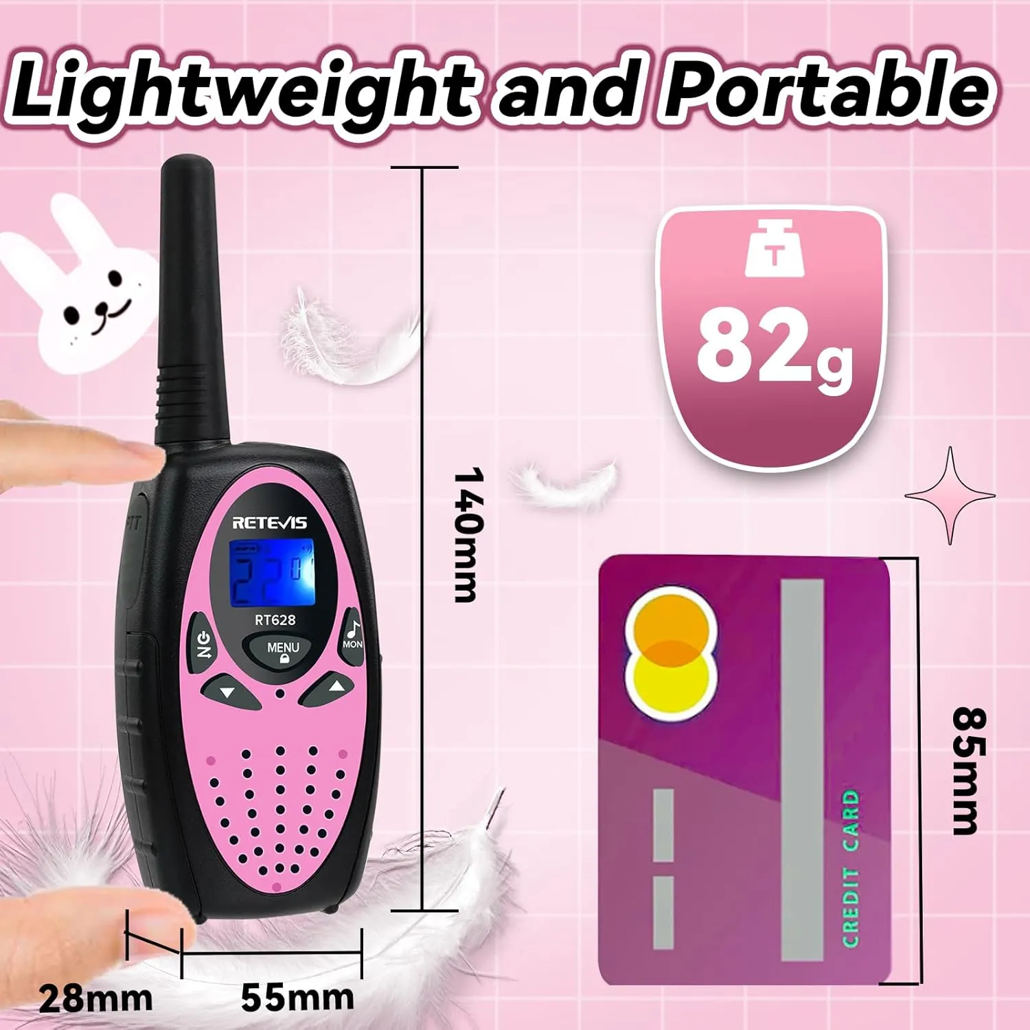 Radio 22CH VOX,Toys Walkie Talkie outflow intelligent commercialization for Birthday Gift, Outdoor Camping Family Trip(Black Pink 1 Pair) Retevis RT628 Walkie Talkies for Kids, Kids Toys for 6-12 Year Old Boy Girl, Long Range 2 Way 