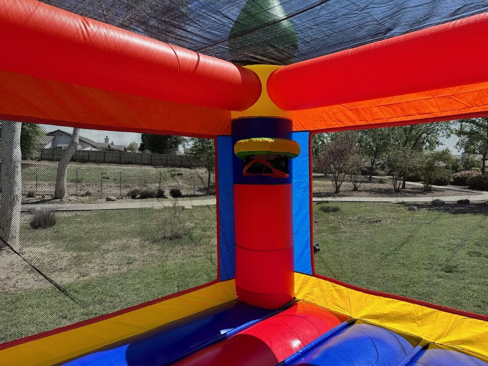 RAINBOW FIESTA BOUNCE HOUSE  100% PVC w/ 1HP COMMERCIAL BLOWER
