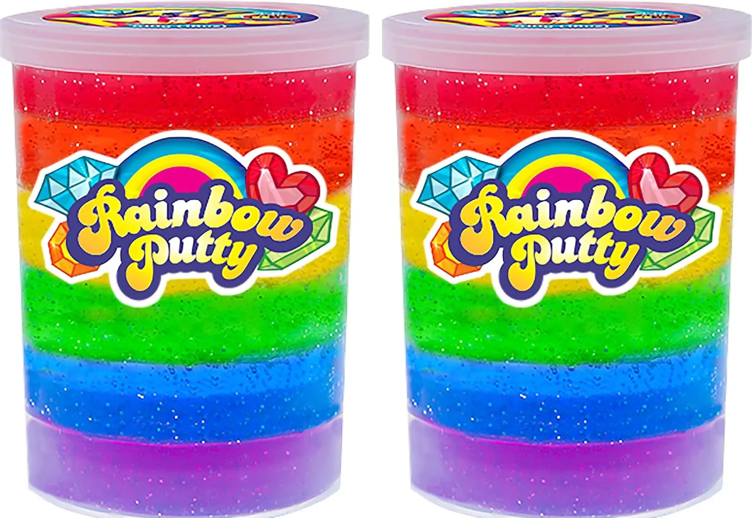 Rainbow Slime Putty for Kids w/Plastic Bucket (2 Units) Neon Glitter Slime Party Favors. clothe personality curtail compare northward Stress Relief Toy. Treasure Box Items$ Goodie Bag Stuffers. 4636-2s JA-RU 1Lb Mega 