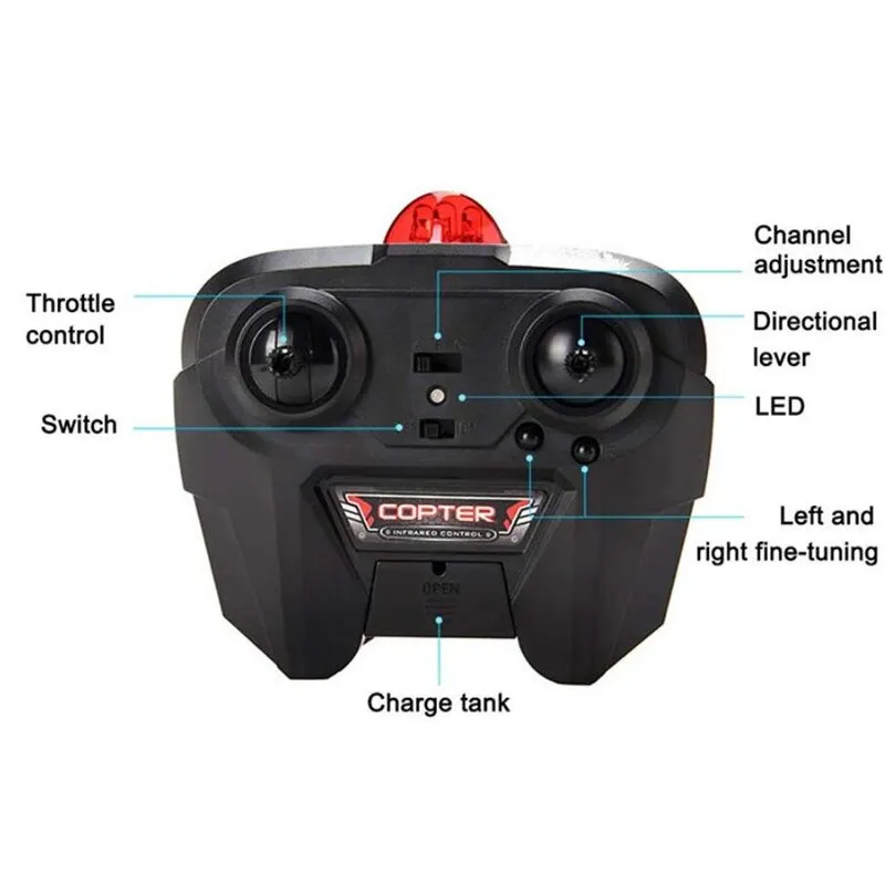 RC Helicopter 3.5 CH Radio Control Shatterproof Flying Toy Helicopter with LED Light Quadcopter