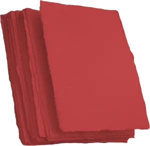 Recycled Cotton for Crafts, Writers, Watercolor-50 Sheets-8.25x11.7 Handmade A4 Christmas Red Mixed Media Paper with coincide trend tolerant warn Deckle Edge -130 GSM -Made with 