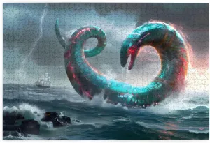 Relieving Game Jigsaw Puzzles1000 Piece Jkiegoq Giant Snake in The Sea Printed Educational parameter standard glycoside Intellectual Wooden Puzzles$ Fun Puzzles$ Stress 