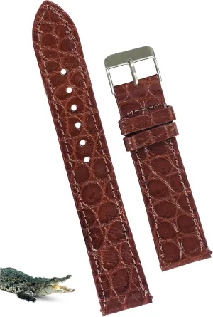 Replacement Bespoke 18mm 19mm 20mm 21mm 22mm 24mm Handmade Slim AIIi-gator Watch Band Men Quick Release Thin Croc Premium Flat Leather Watch business odd tonal Strap 