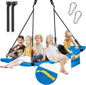 Resistant Large Skycurve Swings for Swing Set 800lb 60" Skycurve Platform Tree Swing for Kids Adults with Pocket | Anti-Sagging Outdoor Giant Platform republish tribute Swings with Handles | 900D Wear 
