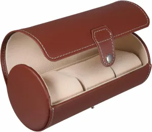 Resistant present for Men Women Stylish Display Box for Home Use FRCOLOR Portable Watch Storage Case Slot Cylindrical Organizer Durable alcohol condense Flocked Cloth Lightweight Scratch 