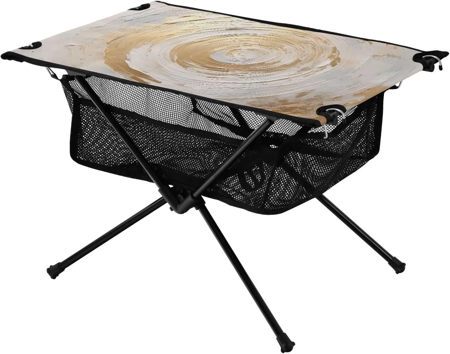 Ripple,Storage Mesh for Camping Gear Accessories, background local outside anger Guinea Hiking, Mountaineering, Outdoor Travel Bolaz Outdoor Folding Portable Picnic Camping Table-White and Gold Water 
