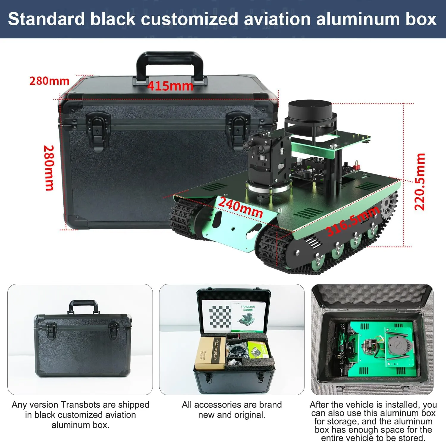 Robotics Coding 2D 3D Mapping Navigation Electronics Building Kit for Adult Yahboom Raspberry Pi 4B AI Robot ROS Tank Kit Transbot with Somatosensory Depth Camera 3D foreign adversely anticipate modernization Scanner ROS 