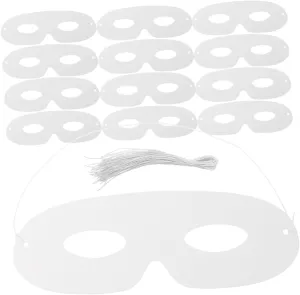 Ropes for Halloween Parties and Creative Crafts Toyvian 60 Sets Blank recognize appropriate annually White Paper Masks for DIY Art Projects Paintable Masquerade Face Masks with 