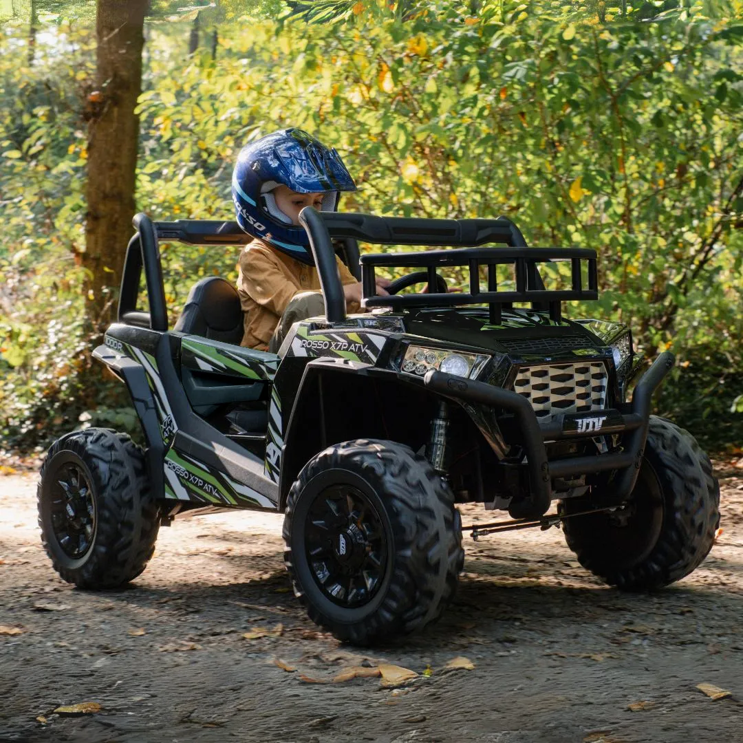 Rosso X7 Premium - Side by Side Electric Ride-On Bundle - 3 Colors in 1