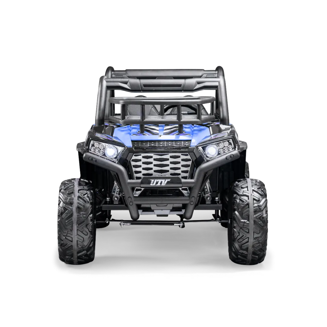 Rosso X7 Premium - Side by Side Electric Ride-On Bundle - w/ Blue Decals Featured