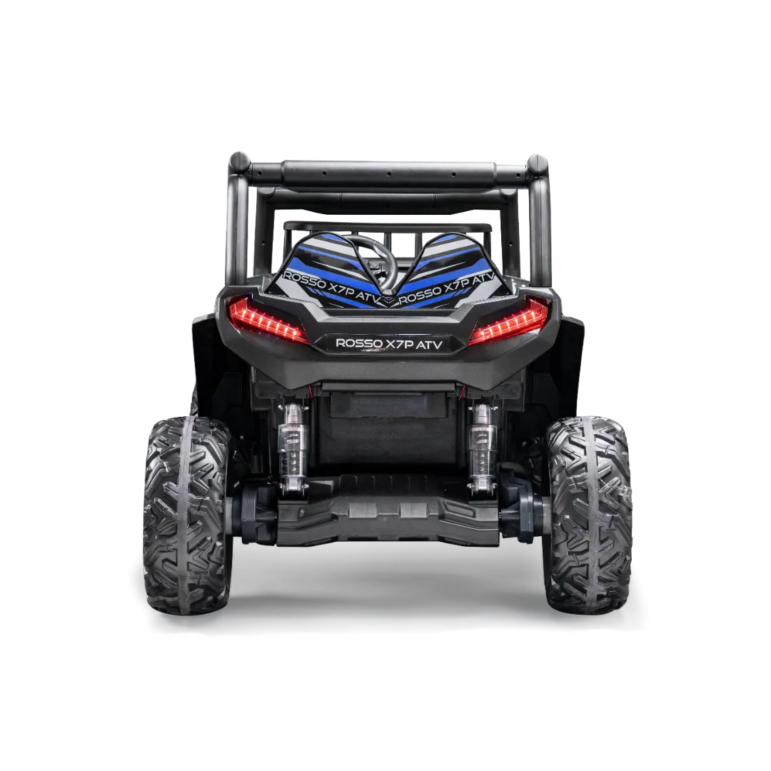 Rosso X7 Premium - Side by Side Electric Ride-On Bundle - w/ Blue Decals Featured