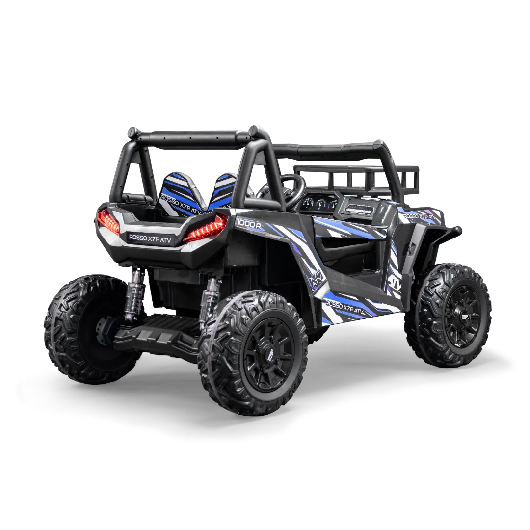 Rosso X7 Premium - Side by Side Electric Ride-On Bundle - w/ Blue Decals Featured