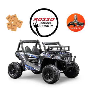Rosso X7 Premium - Side by Side Electric Ride-On Bundle - w/ Blue Decals Featured