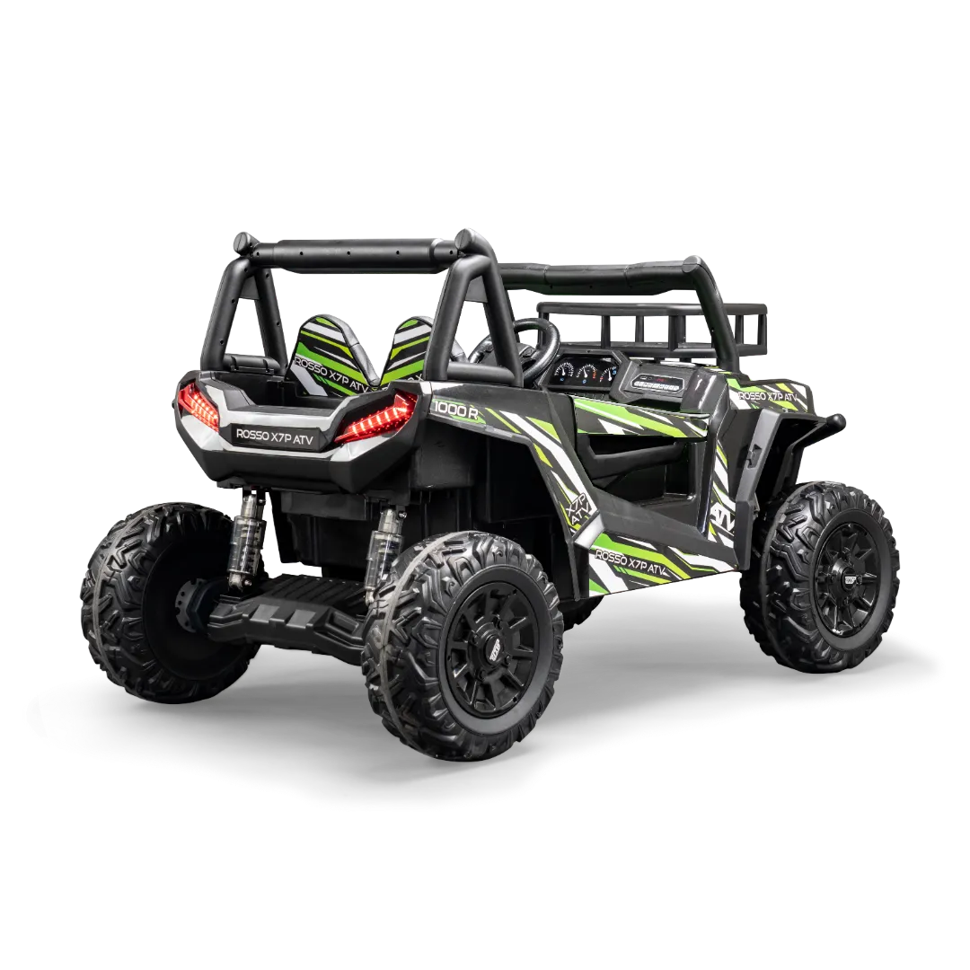 Rosso X7 Premium - Side by Side Electric Ride-On Bundle - w/ Green Decals Featured