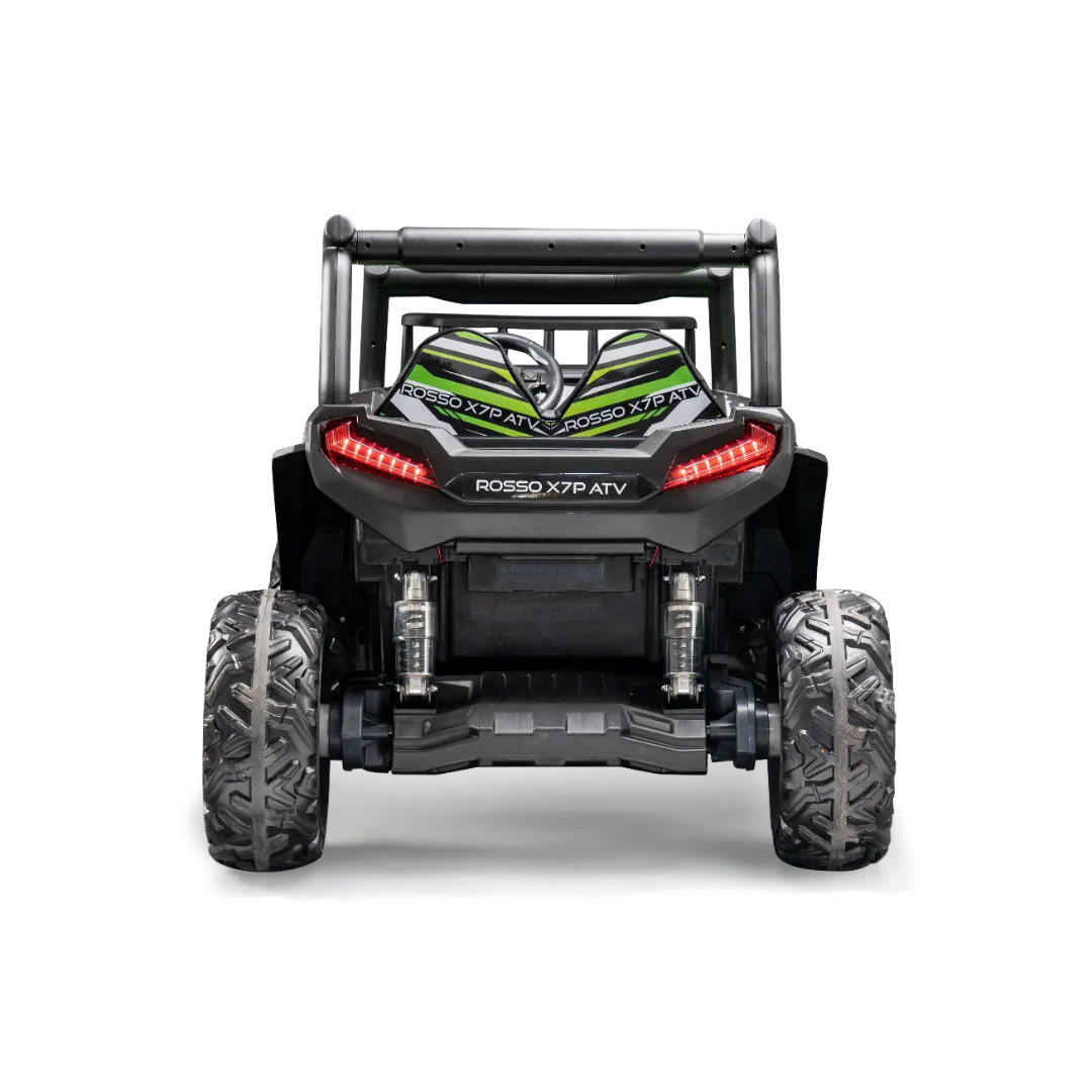 Rosso X7 Premium - Side by Side Electric Ride-On Bundle - w/ Green Decals Featured