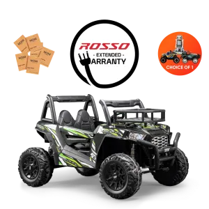 Rosso X7 Premium - Side by Side Electric Ride-On Bundle - w/ Green Decals Featured