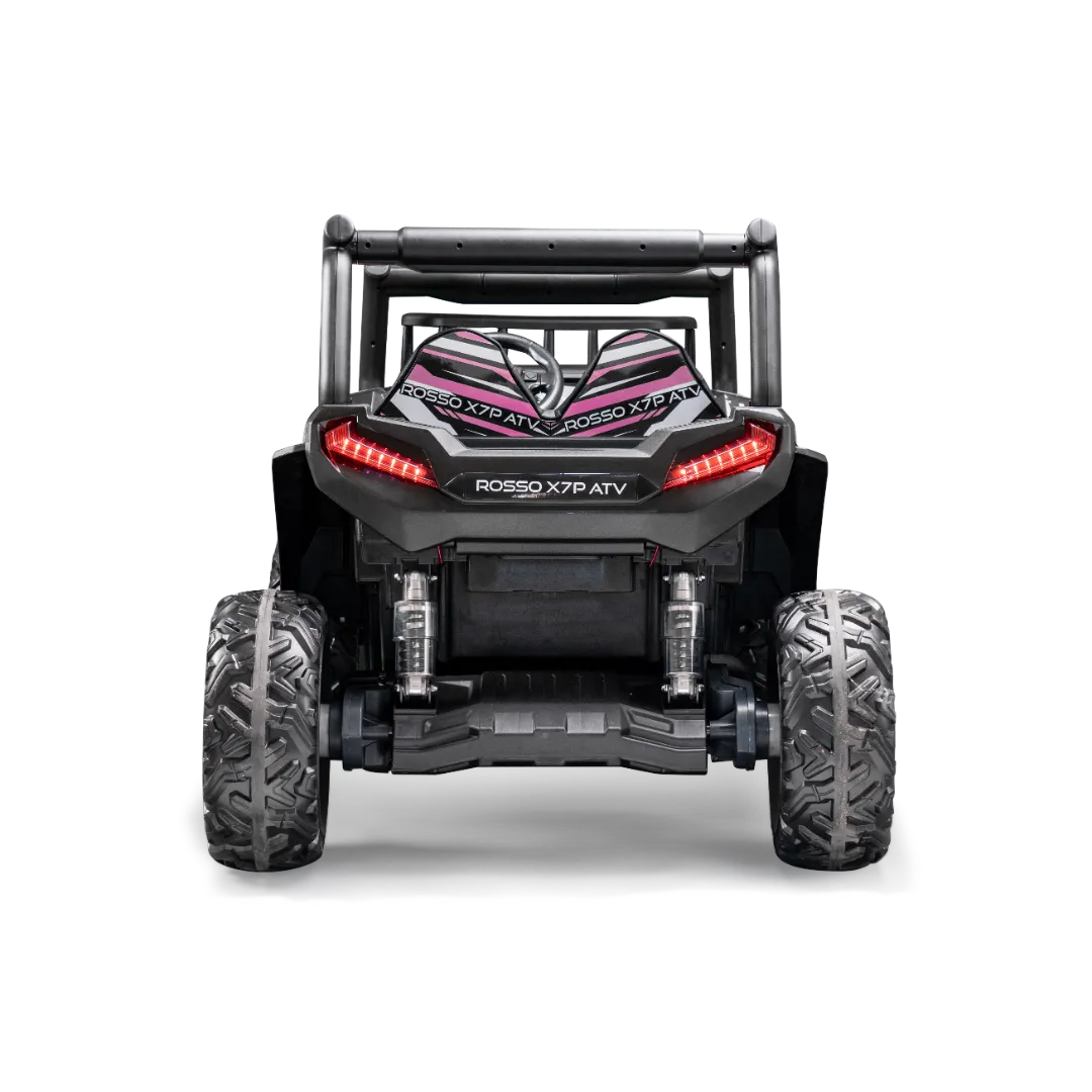 Rosso X7 Premium - Side by Side Electric Ride-On Bundle - w/ Pink Decals Featured