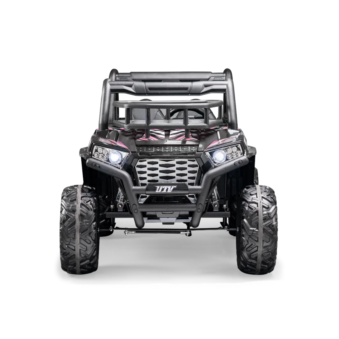 Rosso X7 Premium - Side by Side Electric Ride-On Bundle - w/ Pink Decals Featured