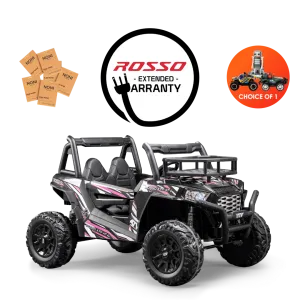 Rosso X7 Premium - Side by Side Electric Ride-On Bundle - w/ Pink Decals Featured