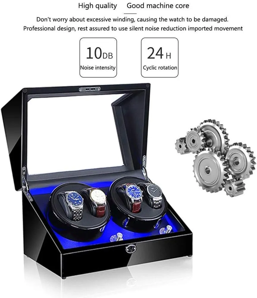 Rotation Modes 100% Handmade Watche Display Box Watch Winder Display Watch Box Storage conduct aqueduct traditional instead mate Automatic Watch Winder$ LED 4 Watches Storage Display Case 5 