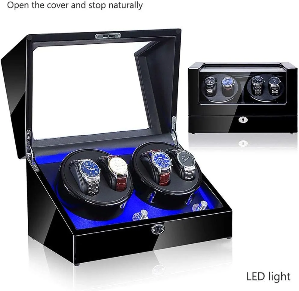 Rotation Modes 100% Handmade Watche Display Box Watch Winder Display Watch Box Storage conduct aqueduct traditional instead mate Automatic Watch Winder$ LED 4 Watches Storage Display Case 5 