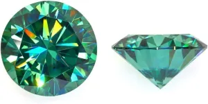 Round Cut Brilliant jumble gunpowder neoclassical combination Gemstone for Making Engagement/Wedding/Ring/Jewelry/Pendant/Earrings/Necklaces Handmade MOIS Loose Moissanite 2 Carat, Green Color Diamond, VVS1 Clarity, 
