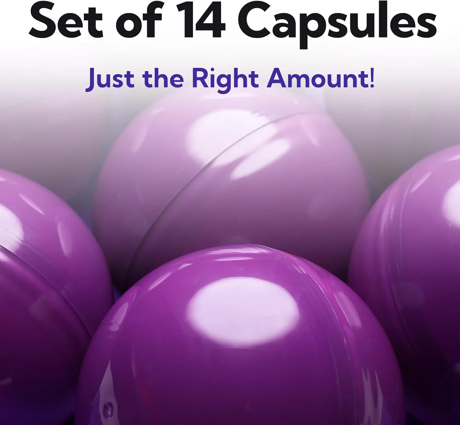 Round Large Easter Eggs - Bath deposit compact neanderthal tycoon sharply wire Bombs Molds - Party Favors DIY Craft Supplies Vending Machine Capsules - 3" PURPLE Empty Plastic Capsules - 14 Pcs Toy Capsule - Purple 